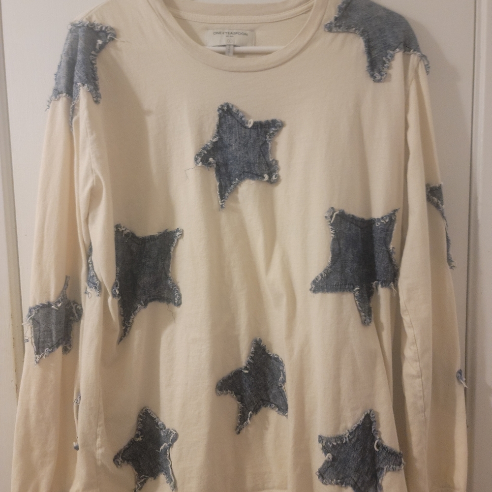 Free People × One Teaspoon Denim Star Boyfriend Long Sleeve Size Small Like New - Picture 2 of 6